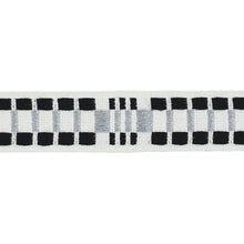 Load image into Gallery viewer, Schumacher Carmo Tape Narrow Trim 78991 / Silver &amp; Black