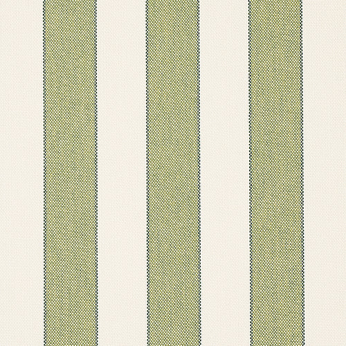 Remnant SCHUMACHER BLUMONT STRIPE INDOOR/OUTDOOR FABRIC 79055 / GREEN