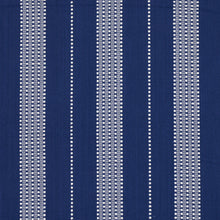 Load image into Gallery viewer, SCHUMACHER LUBECK STRIPE FABRIC 79097 / IVORY ON BLUE