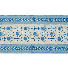 Load image into Gallery viewer, Schumacher Pica Bella Hand Blocked Tape Trim 79101 / Blue