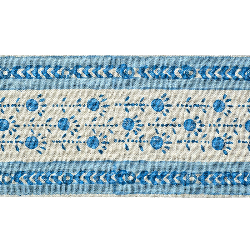 Schumacher Pica Bella Hand Blocked Tape Trim 79101 / Blue