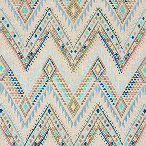 SCHUMACHER COYOLATE HAND WOVEN BROCADE FABRIC 79242 / ARCTIC