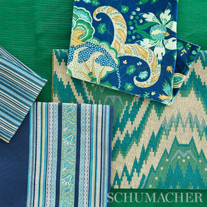 Schumacher Sinoir Stripe Fabric 79352 / Blue