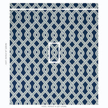 Load image into Gallery viewer, SCHUMACHER CLEO TRELLIS INDOOR/OUTDOOR FABRIC 79570 / BLUE