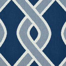 Load image into Gallery viewer, SCHUMACHER CLEO TRELLIS INDOOR/OUTDOOR FABRIC 79570 / BLUE