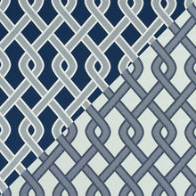 Load image into Gallery viewer, SCHUMACHER CLEO TRELLIS INDOOR/OUTDOOR FABRIC 79570 / BLUE