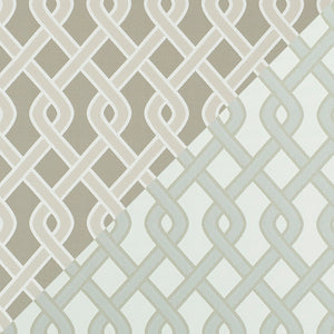 SCHUMACHER CLEO TRELLIS INDOOR/OUTDOOR FABRIC 79572 / NEUTRAL