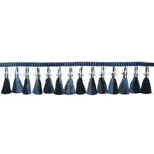 Load image into Gallery viewer, Schumacher Antony Tassel Trim 79600 / Blue &amp; Black