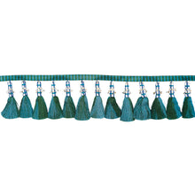 Load image into Gallery viewer, Schumacher Antony Tassel Trim 79601 / Peacock &amp; Green