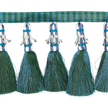 Load image into Gallery viewer, Schumacher Antony Tassel Trim 79601 / Peacock &amp; Green