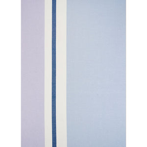 SCHUMACHER LOLLAND LINEN STRIPE FABRIC 79661 / LILAC & BLUE