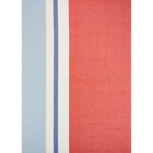 Load image into Gallery viewer, SCHUMACHER LOLLAND LINEN STRIPE FABRIC 79662 / SKY &amp; CORAL