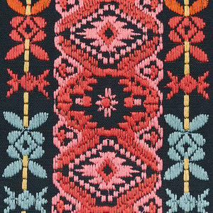 Schumacher Cosima Embroidery Fabric 79681 / Carbon Multi