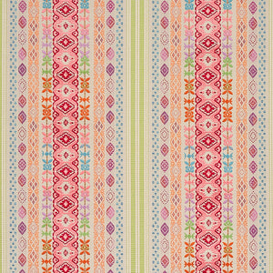 Schumacher Cosima Embroidery Fabric 79682 / Pink Multi