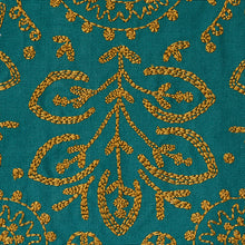Load image into Gallery viewer, Schumacher Tiana Embroidery Fabric 79862 / Peacock