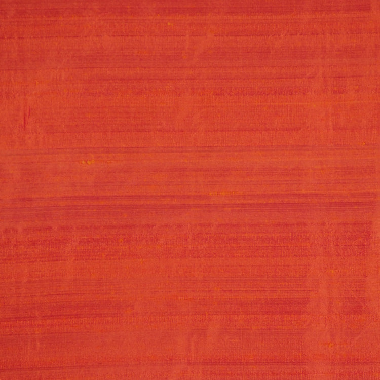 Pure Handwoven Silk Dupioni Drapery Fabric Orange  / Tangelo