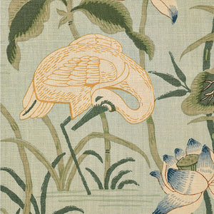 Schumacher Lotus Garden Fabric 172938 / Aqua