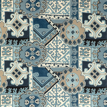 Load image into Gallery viewer, Lee Jofa Batangas Print Fabric / Blue/Slate
