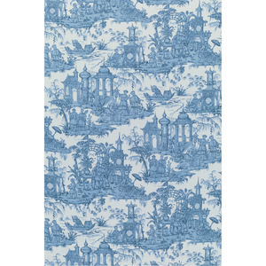 Lee Jofa Pagoda Toile Fabric / Blue