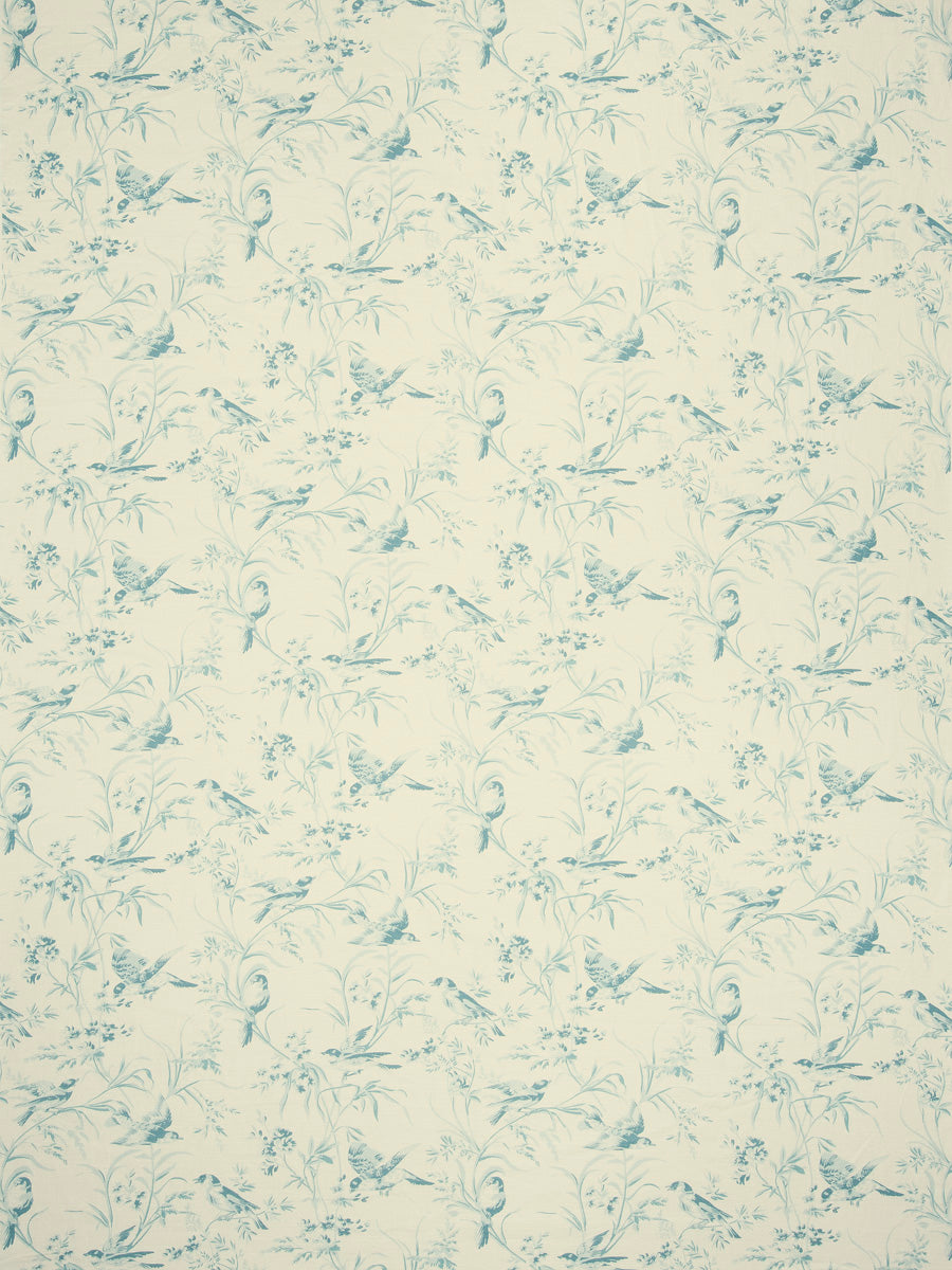 Floral Bird Print Toile Drapery Fabric, Columbia, South Carolina