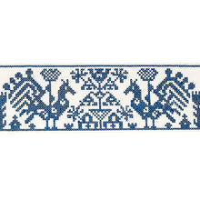 Load image into Gallery viewer, Schumacher Tarpan Embroidered Tape Trim 80000 / Navy