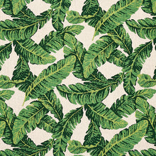 Load image into Gallery viewer, Schumacher Tropical Leaf Epingle Fabric 80090 / Green &amp; Ivory