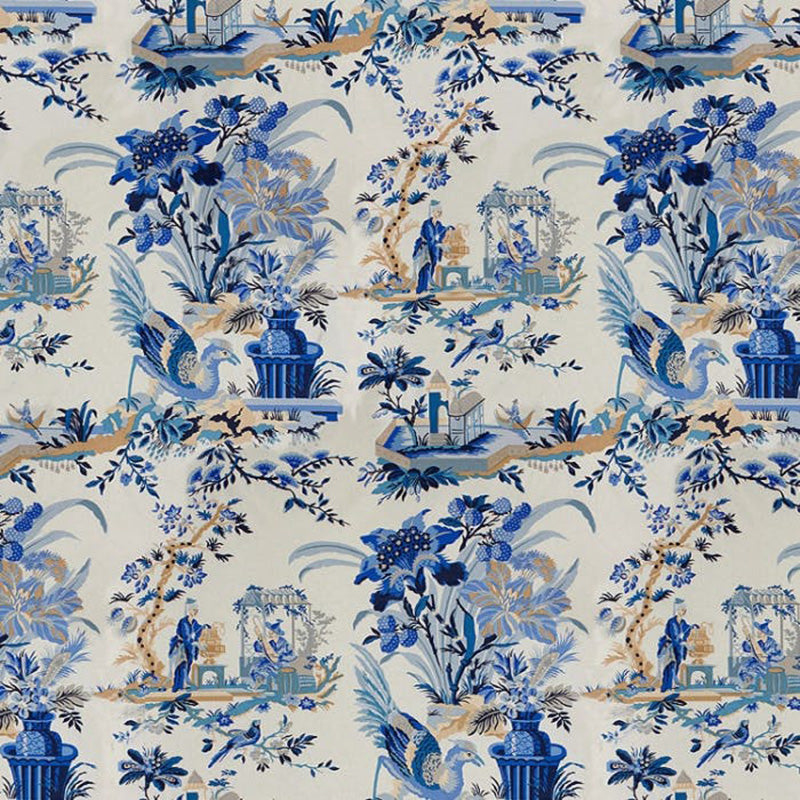 Brunschwig & Fils Le Lac Fabric / Blue/White