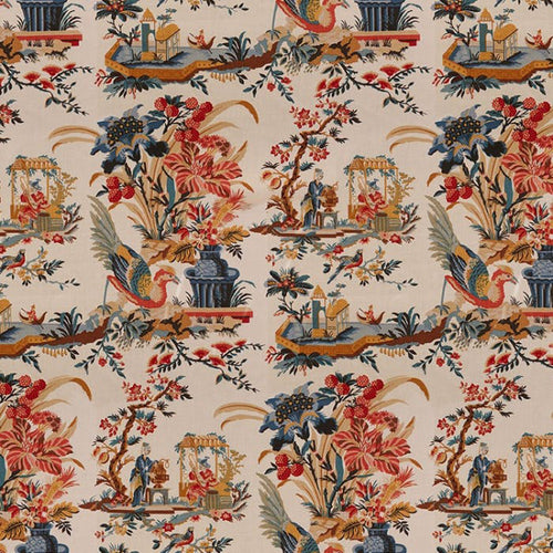 Brunschwig & Fils Le Lac Fabric / Red/Blue
