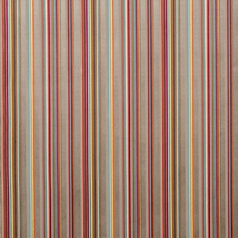 Brunschwig & Fils Railway Velvet Fabric / Aqua/Pink