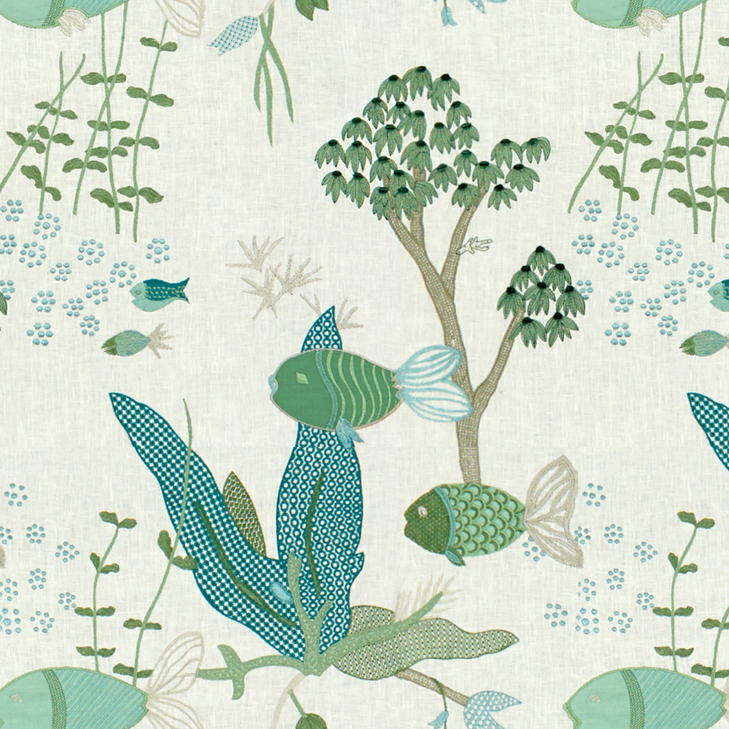 Brunschwig & Fils Lyford Cay Fabric / Seafoam