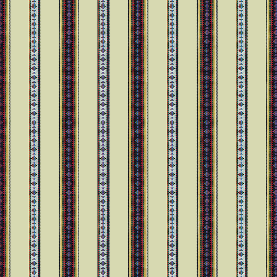 Brunschwig & Fils Rayure Broderie Fabric / Beige