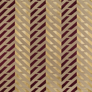 Brunschwig & Fils Les Vagues Emb Fabric / Plum/Gold