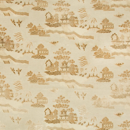Brunschwig & Fils La Pagode Velvet Fabric / Sand