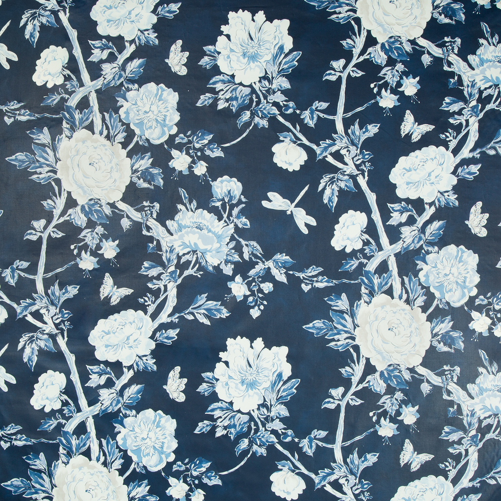 Brunschwig & Fils Les Pivoines Print Fabric / Blue
