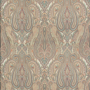 Brunschwig & Fils Aoria Paisley Fabric / Red/Indigo