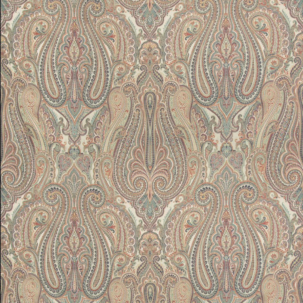 Brunschwig & Fils Aoria Paisley Fabric / Red/Indigo