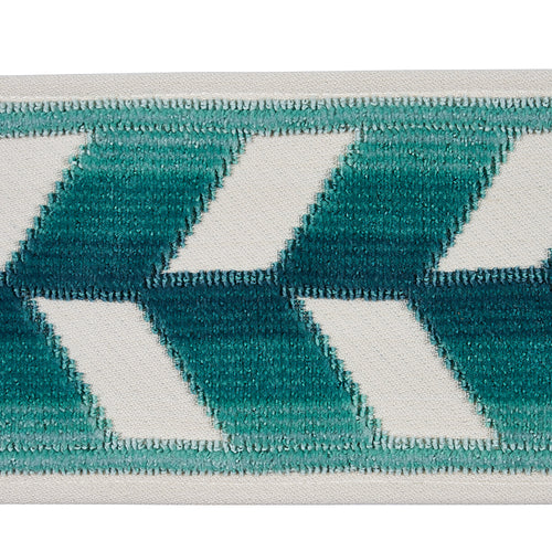 Schumacher Chevron Strie Velvet Tape Trim 80181 / Peacock