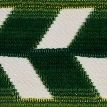 Load image into Gallery viewer, Schumacher Chevron Strie Velvet Tape Trim 80182 / Emerald