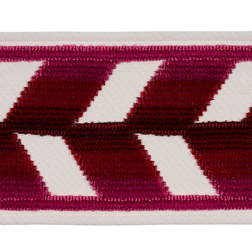 Schumacher Chevron Strie Velvet Tape Trim 80183 / Garnet