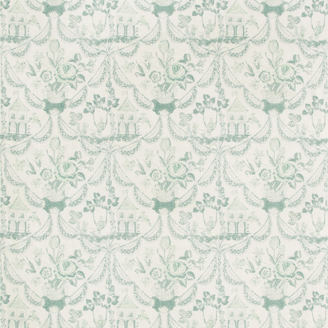 Brunschwig & Fils Bird & Swing Hb Fabric / Aqua