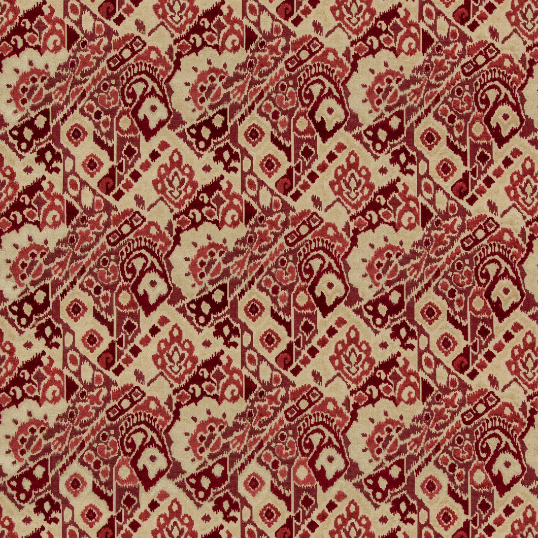 Brunschwig & Fils Salengro Velvet Fabric / Red