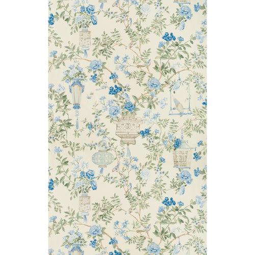 Brunschwig & Fils Jardin Fleuri Print Fabric / Delft