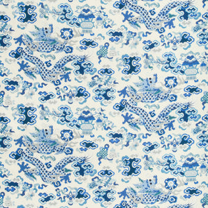 Brunschwig & Fils Ming Dragon Print Fabric / Ivory