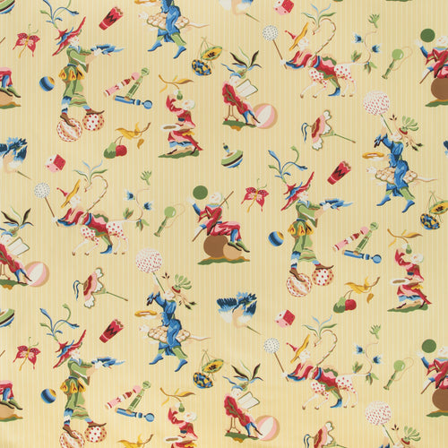 Brunschwig & Fils Cirque Chinois Print Fabric / Sun