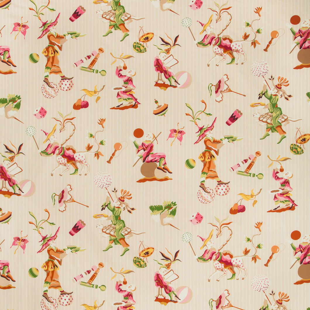 Brunschwig & Fils Cirque Chinois Print Fabric / Pink