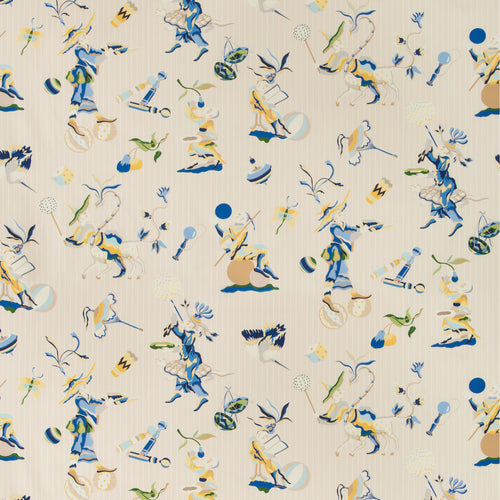 Brunschwig & Fils Cirque Chinois Print Fabric / Blue