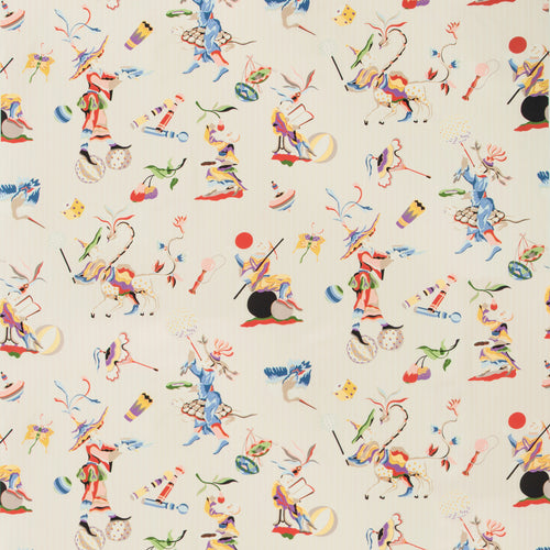 Brunschwig & Fils Cirque Chinois Print Fabric / Red