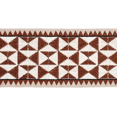 Schumacher Zulma Embroidered Tape Trim 80191 / Brown