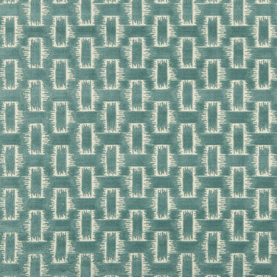 Brunschwig & Fils Chambord Velvet Fabric / Aqua