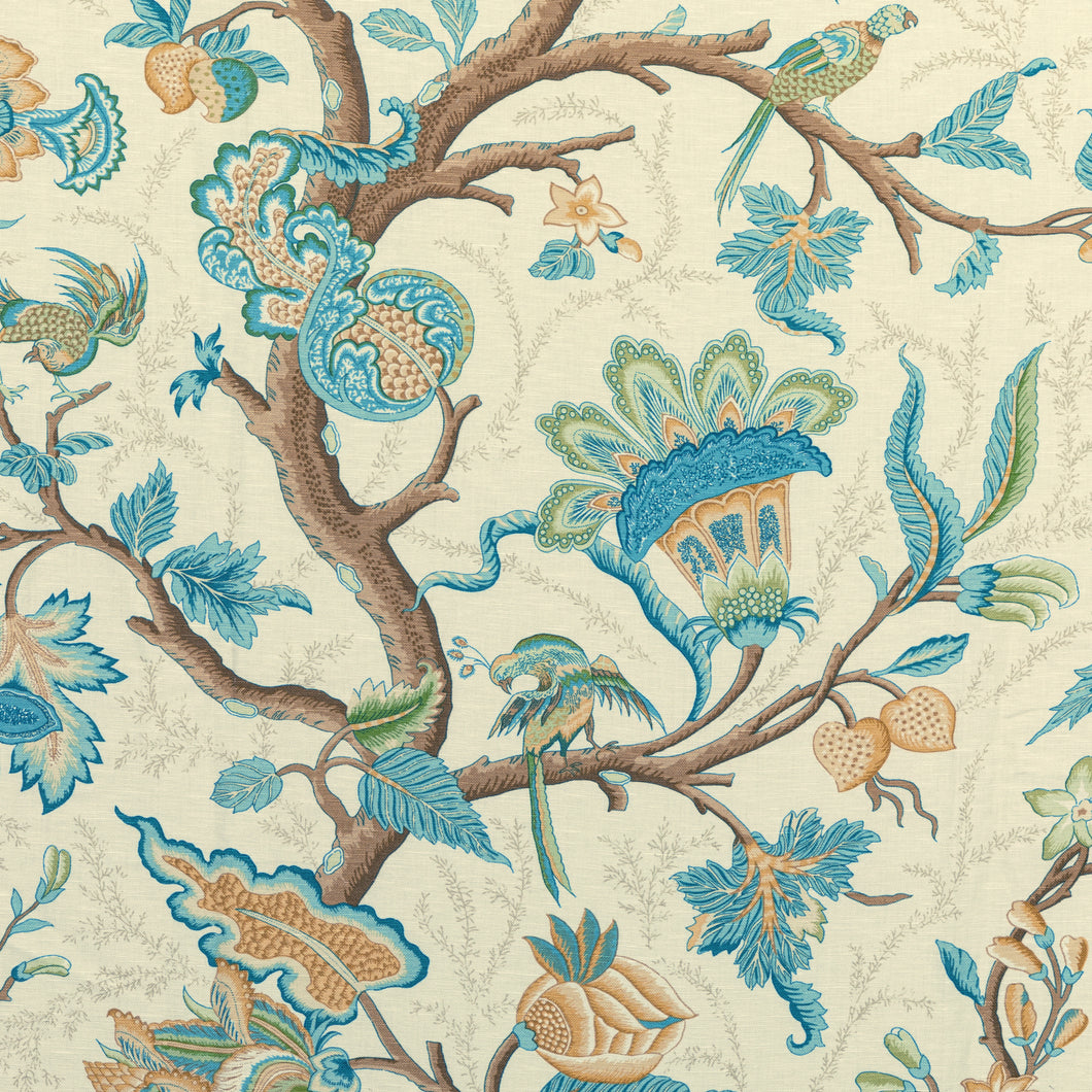 Brunschwig & Fils Louverne Print Fabric / Aqua